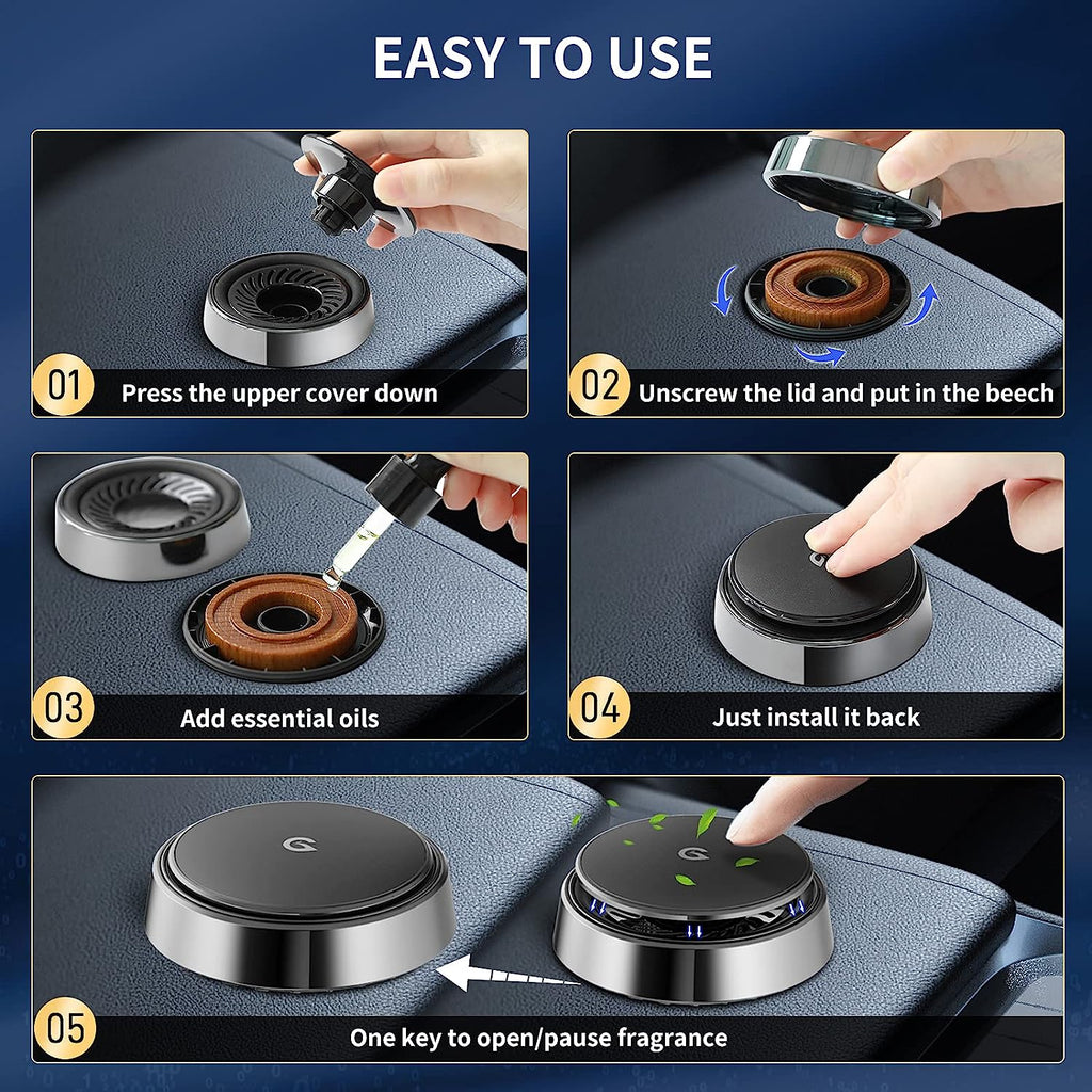 Car Air Fresheners Long Lasting Fragrant, Car Perfume Diffuser Essential Oil Diffuser 【Cologne, Marine】Zinc Alloy Material and 2 Fragrance Tablets and Perfume, for Car Office Home