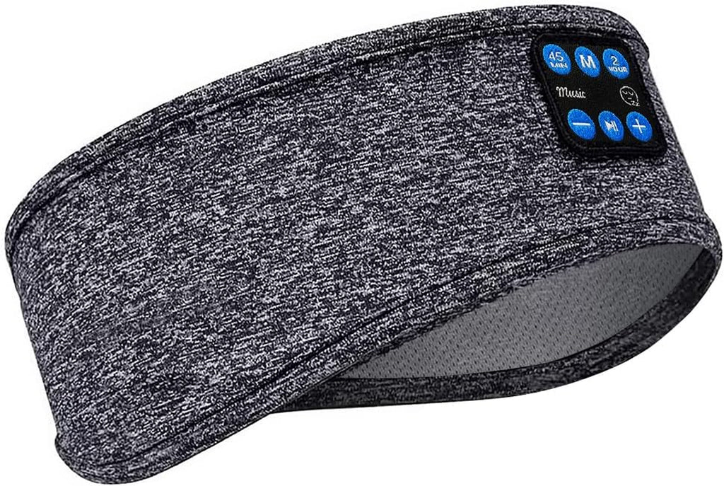 Sleep Headband White Noise Headphones Wireless Bluetooth Sports Built-In HD Stereo Speaker Side Sleepers Sleeping Running Yoga Workout Jogging Insomnia Travel Meditation Grey Version 2021-09